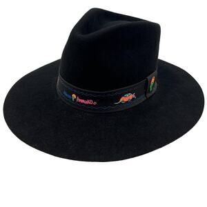 Disney Neon Armadillo 80s-90s Black Cowboy Hat Made in USA | Size: Small